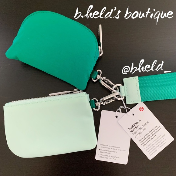 lululemon Dual Pouch Wristlet in Emerald Ice/Mint Moment Green OS Brand New NWT - Picture 9 of 16